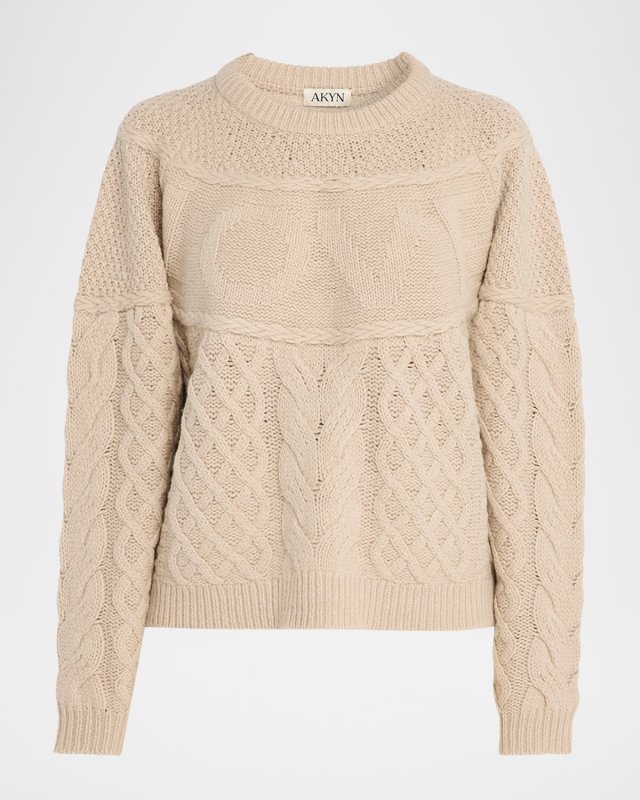 Love Oversized Cable-Knit Wool Sweat